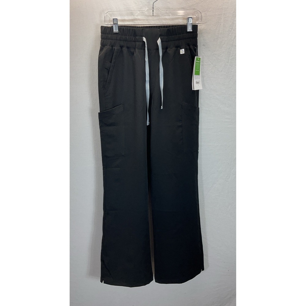 Resurge Black Scrub Pants Women's Size Small Elastic Waist Drawstring Pockets